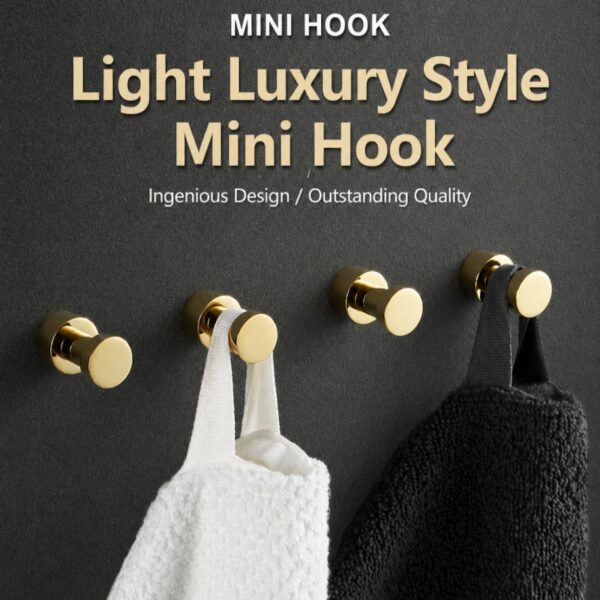 Solid Brass Wall Hook (Gold) Bathroom Coat & Towel Hook