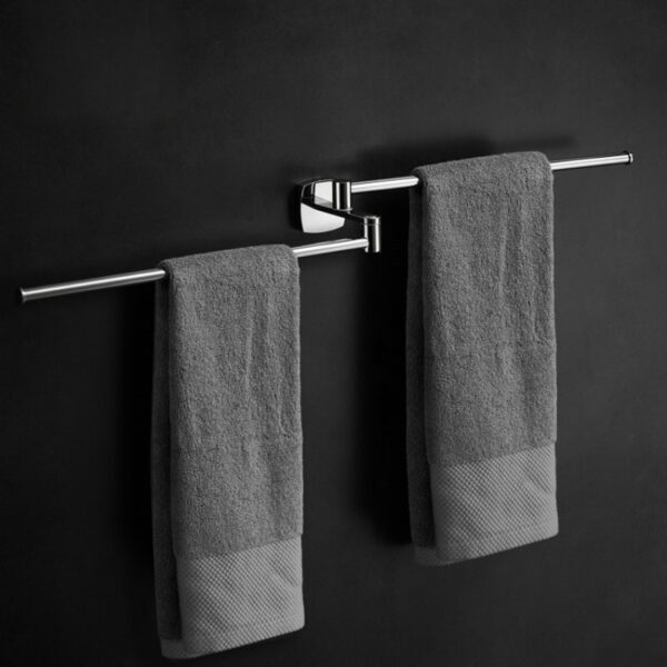 Bathroom Towel Rack – Stainless Steel Rotatable Double Towel Bar (2 Colors Available)
