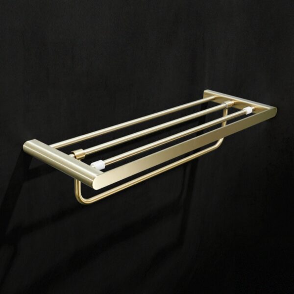 304 Stainless Steel Bathroom Towel Rack – Brushed Gold Finish