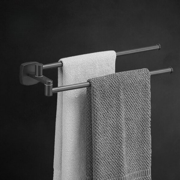 Bathroom Towel Rack – Stainless Steel Rotatable Double Towel Bar (2 Colors Available)