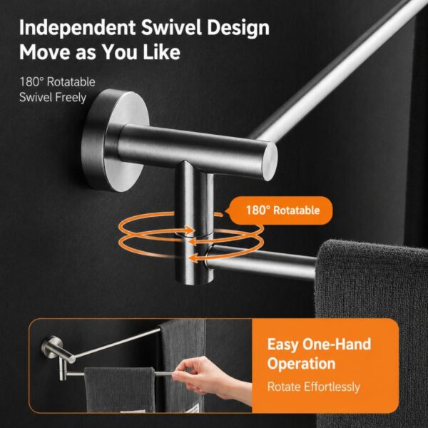 Rotatable Bathroom Towel Rack – 304 Stainless Steel Premium Towel Bar (2 Sizes Available)