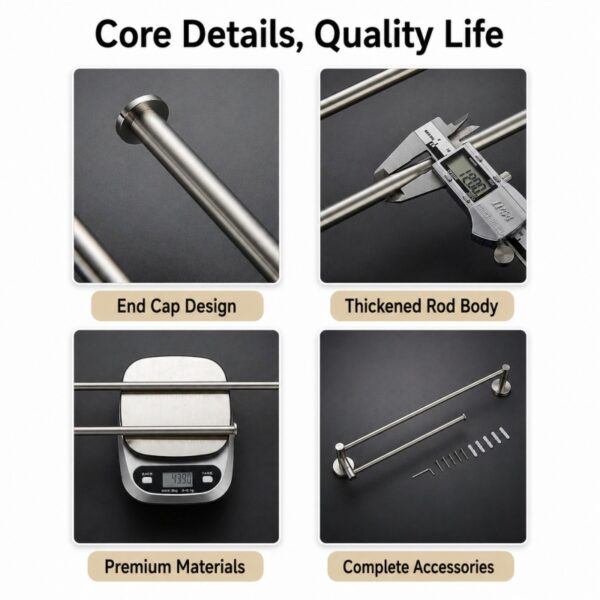 Rotatable Bathroom Towel Rack – 304 Stainless Steel Premium Towel Bar (2 Sizes Available)