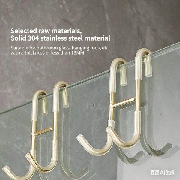 Luxury Bathroom Glass Door Hook (No-Drill Installation)