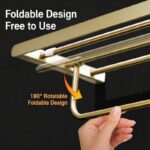 304 Stainless Steel Bathroom Towel Rack – Brushed Gold Finish