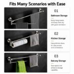 Rotatable Bathroom Towel Rack – 304 Stainless Steel Premium Towel Bar (2 Sizes Available)