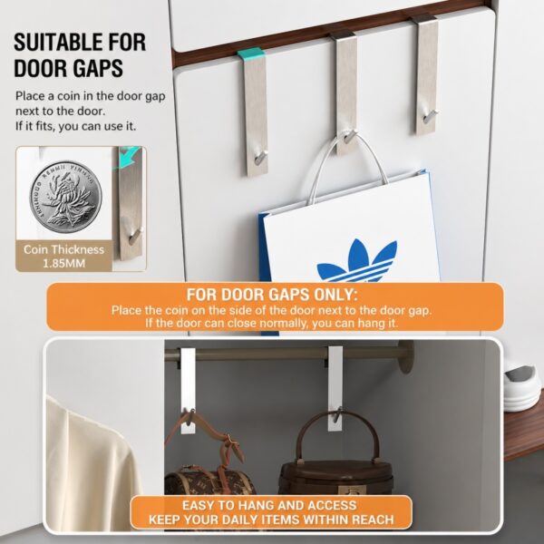 Over the Door Glass Shower Hook (No Drilling Required)