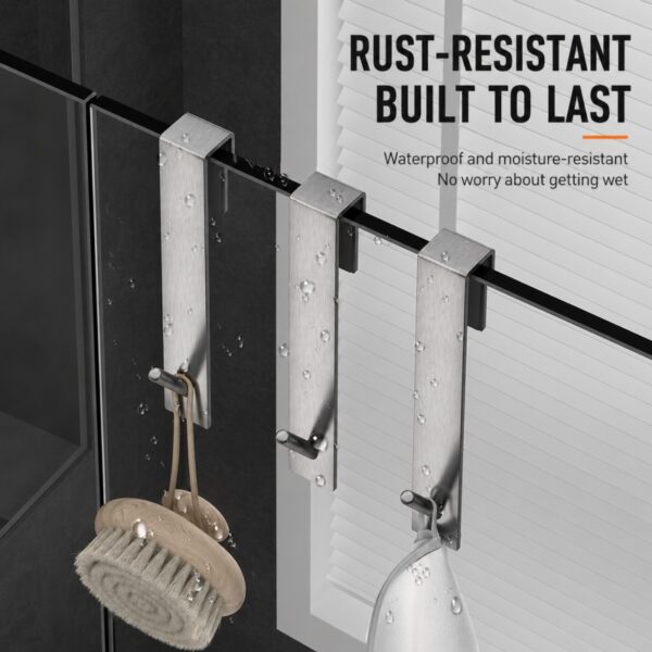 Over the Door Glass Shower Hook (No Drilling Required)