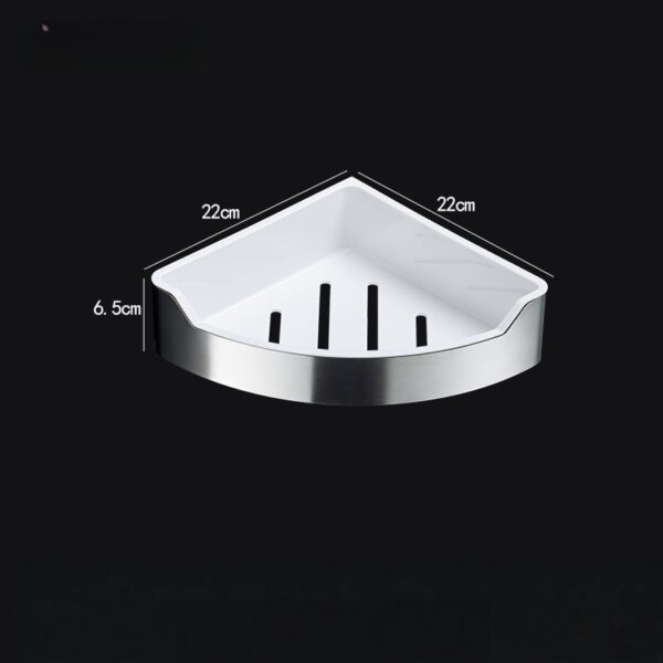 304 Stainless Steel Bathroom Corner Shower Shelf (No-Drill, Wall Mounted, Single Tier Basket)