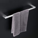 Wall Mounted 304 Stainless Steel Towel Bar with Shelf (Bathroom Organizer)