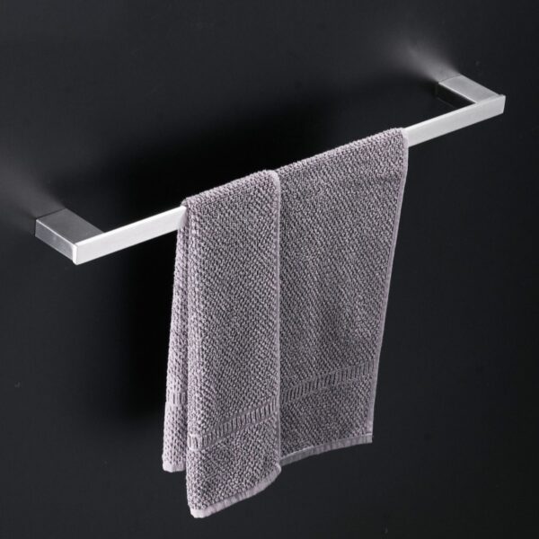 Wall Mounted 304 Stainless Steel Towel Bar with Shelf (Bathroom Organizer)