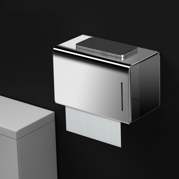 Wall Mounted 304 Stainless Steel Tissue Box Holder (No-Drill)