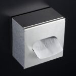 Wall Mounted Stainless Steel Tissue Box Holder (No-Drill, BathroomKitchen)