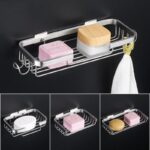 Stainless steel soap holder with extended design - bathroom storage rack