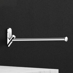 Rotating Solid Brass Single Towel Bar (No-Drill, Wall Mounted, Space Saving)