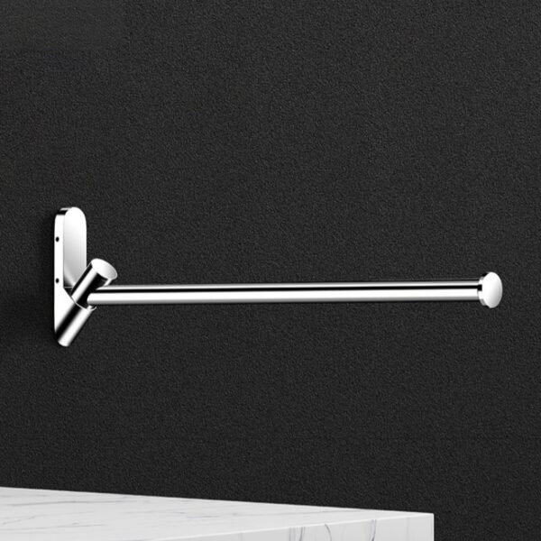Rotating Solid Brass Single Towel Bar (No-Drill, Wall Mounted, Space Saving)