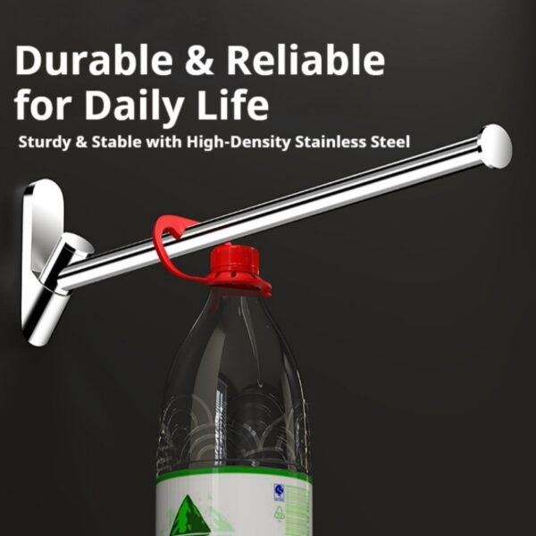 Rotating Solid Brass Single Towel Bar (No-Drill, Wall Mounted, Space Saving)