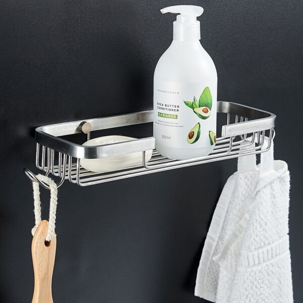 Stainless steel soap holder with extended design - bathroom storage rack