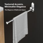 Rotating Solid Brass Single Towel Bar (No-Drill, Wall Mounted, Space Saving)