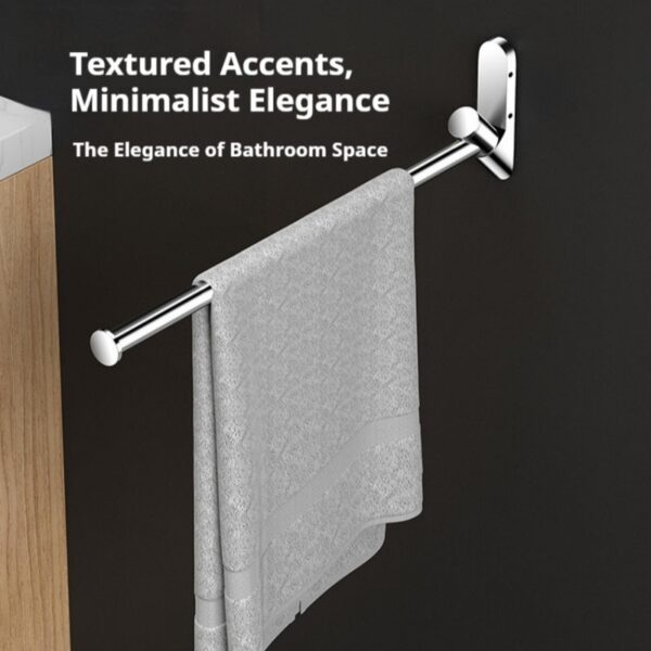 Rotating Solid Brass Single Towel Bar (No-Drill, Wall Mounted, Space Saving)