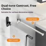 Rotating Solid Brass Single Towel Bar (No-Drill, Wall Mounted, Space Saving)