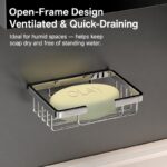 Wall-mounted 304 stainless steel soap box for the bathroom