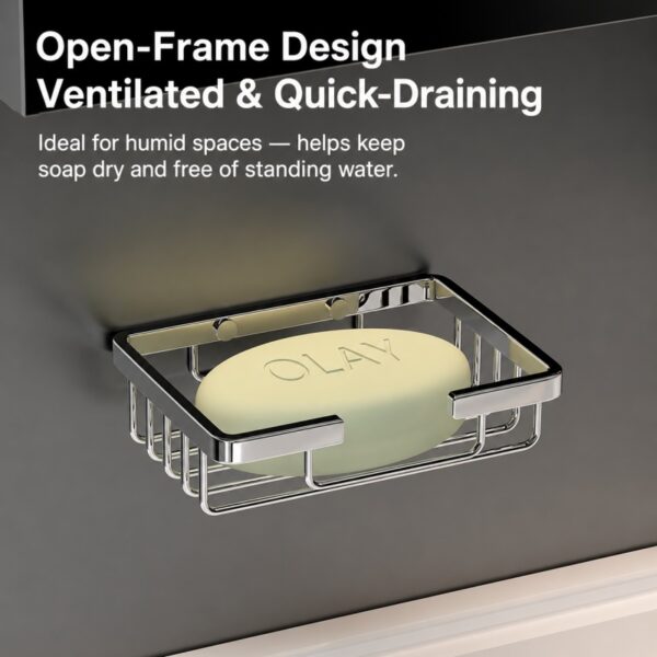 Wall-mounted 304 stainless steel soap box for the bathroom