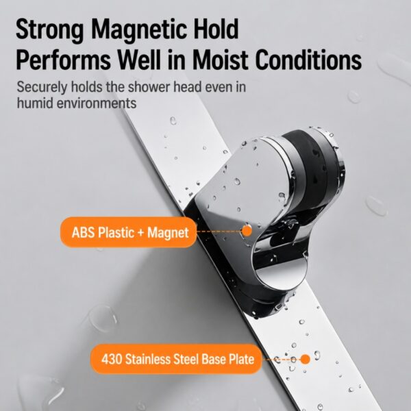 Stainless steel magnetic shower head holder
