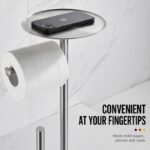 Freestanding Stainless Steel Toilet Paper Holder Stand (No Installation Required, Bathroom Floor Standing)