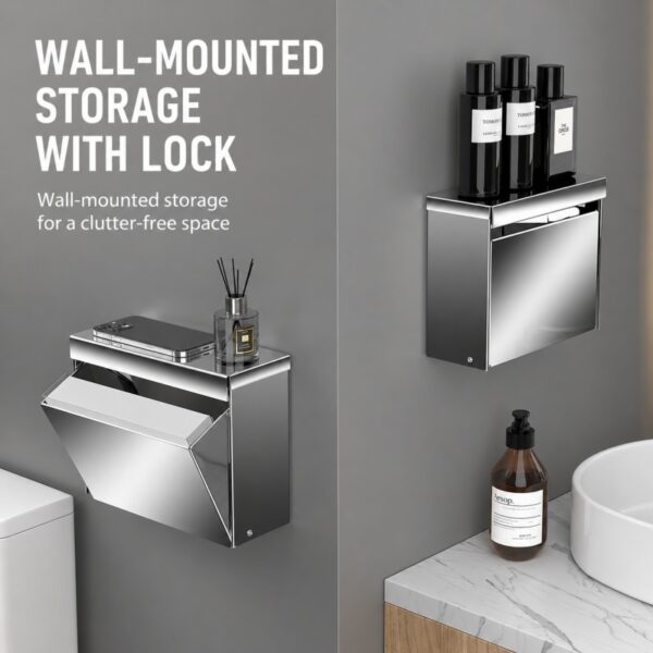 Wall Mounted Stainless Steel Toilet Paper Holder (Bathroom, Rustproof)