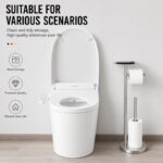 Freestanding Stainless Steel Toilet Paper Holder Stand (No Installation Required, Bathroom Floor Standing)