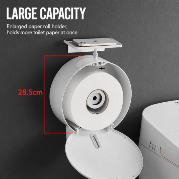 Wall Mounted Large Capacity Paper Towel Dispenser (No-Drill, Commercial Grade for Restroom, Hotel & Mall)