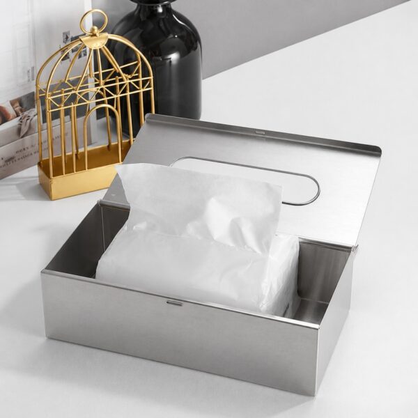 304 Stainless Steel Tissue Box Cover (Tabletop, Modern Nordic Style)