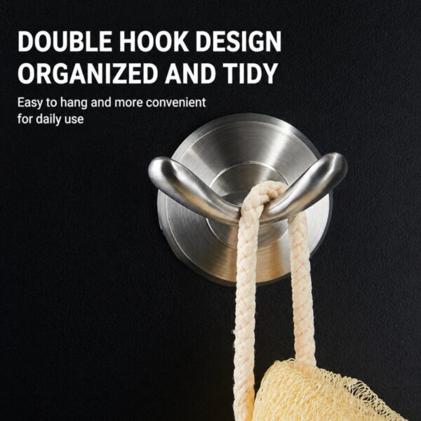 Wall Mounted Stainless Steel Double Robe Hook
