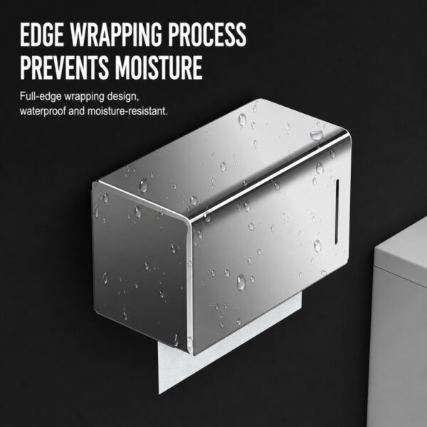 Wall Mounted 304 Stainless Steel Tissue Box Holder (No-Drill)