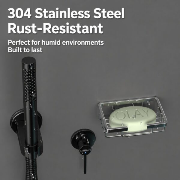 Wall-mounted 304 stainless steel soap box for the bathroom